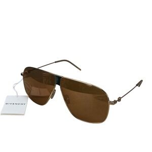 Givenchy Sunglasses Gold Tone Metal‎ Frame Brown Lens Designer Aviator NWT